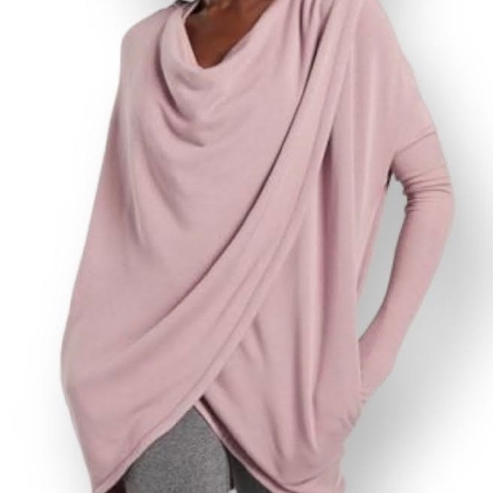 Athleta Purana Wrap Mauve Pink Sweatshirt